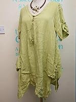 Vista 4 de Tela de lino verde pistacho 54" lino bordado