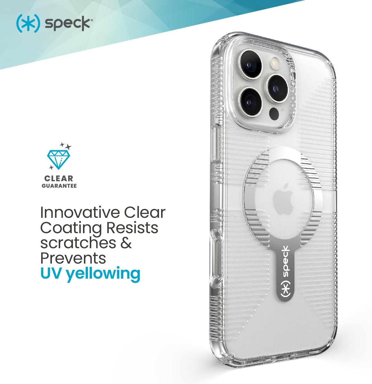 Speck Clear iPhone 16 Pro Max Case - Slim Phone Case iPhone 16 Pro Max - iPhone 16 Pro Max Phone Case - MagSafe - GemShell - Crystal Clear - Image 6