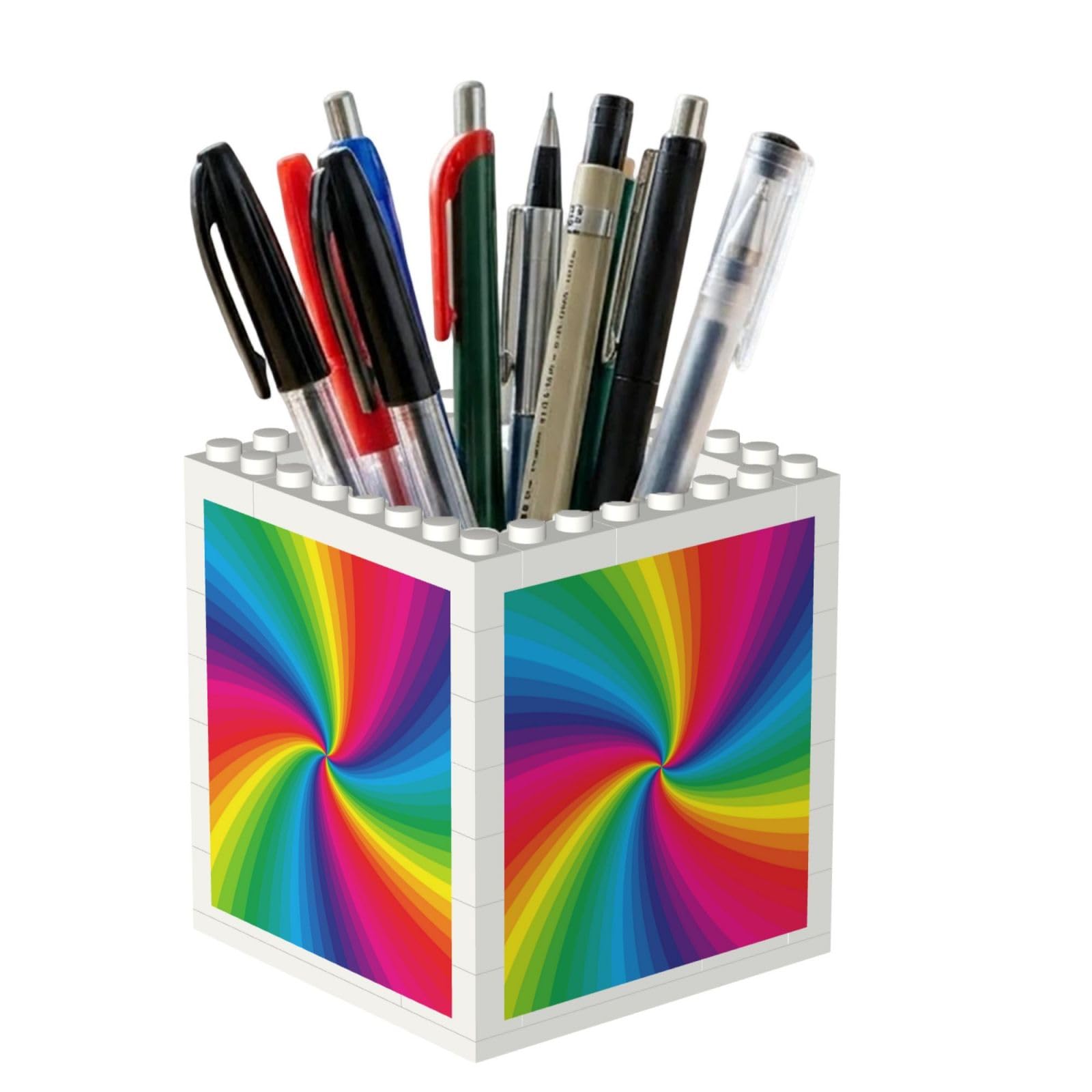 Poadnly Rainbow Colorful Spiral, Pen Pot Pencil Holder for Office Home School, Compact Desk Organiser for Office Stationery