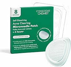 Conscious Chemist® Self Dissolving Microneedle Acne Patches (Pack of 8 Patches) | Painless & Effective Pimple Patches with 2% Salicylic Acid, Azelaic Acid & Niacinamide | Kills Bacteria, Reduces Redness, Scarring & Excess Sebum | Visible Results in 6 Hour