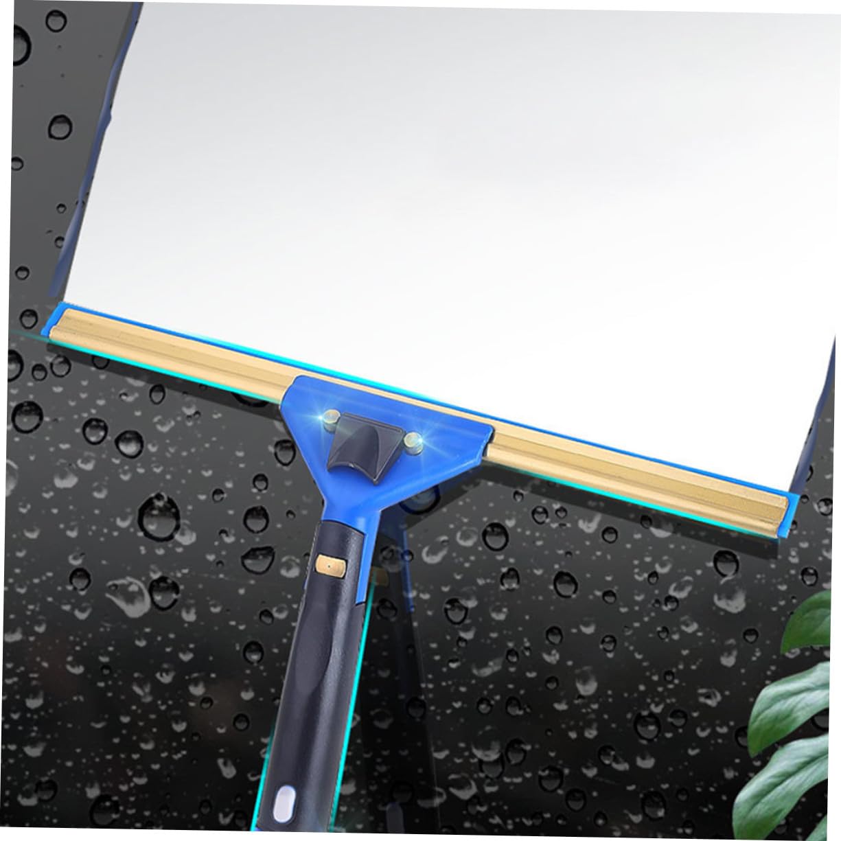Limpiacristales con Escobilla Giratoria y Paño de Microfibra Absorbente Mango Ergonómico Extensible para Limpieza de Ventanas Coches y Mamparas de Ducha