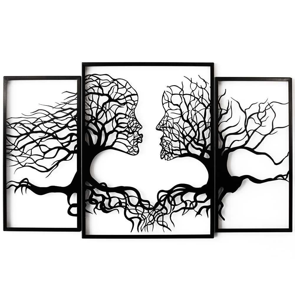 Metal Wall Art Tree of Life Metal Wall Decor Office Decor Wall Decorations for Living Room Aesthetic Design Christmas Housewarming Gift, Black, 39.2inchx24inch