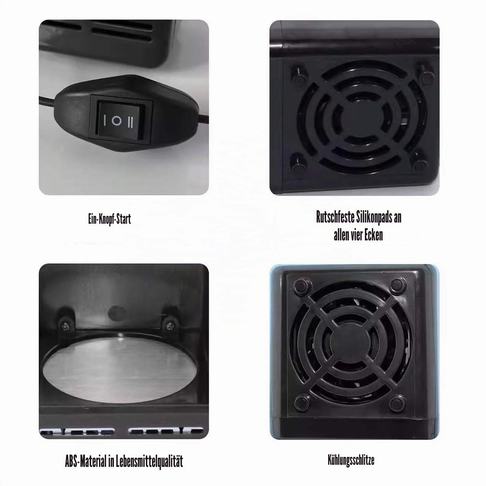 ZJchao 360° Kühlung Mini Einzeltank Kühlschrank, USB Mini Fridge, Geräumiges Fassungsvermögen Doppelte Funktionalität Tragbar für Schlafzimmer Schlafsäle Büros