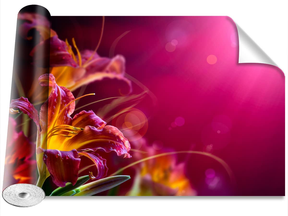 Papier Peint Moderne Tulup Camouflage Lis Violet 152x104cm Décoration Murale DIY