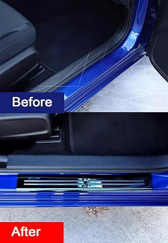 Miniatura 2 de ERIDANUS Accesorios para automóviles para Dodge Charger 2019, 2018, 2017, 2016, 2015, umbral de puerta, placa de umbral de puerta, color negro, 4