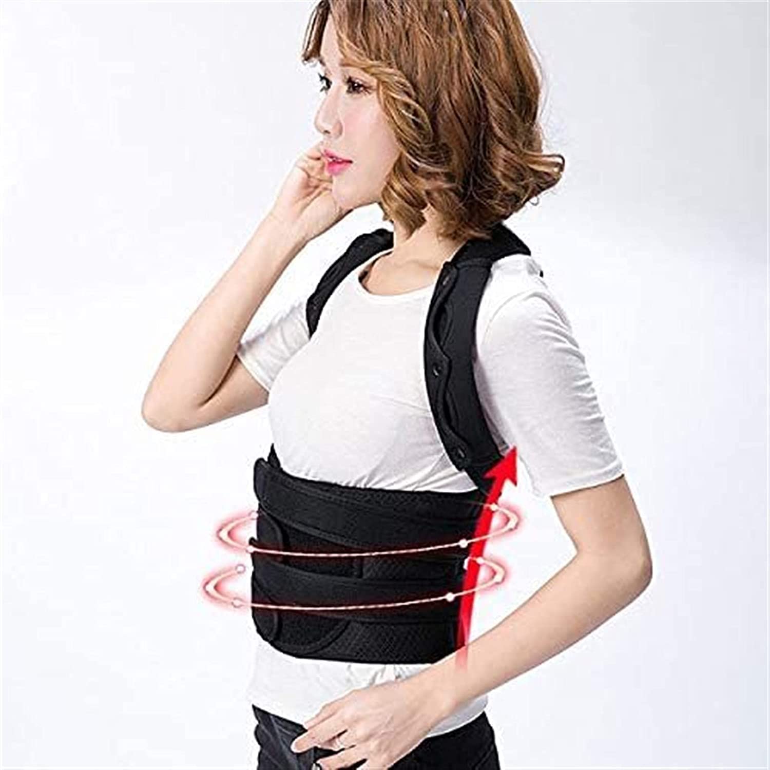 Full Back Support, Bruck Brace Lumbar Ramię Korekcja postawy dla mężczyzn Kobiety Kyfoza klatka piersiowa, Kids Hunchback(Black,L)