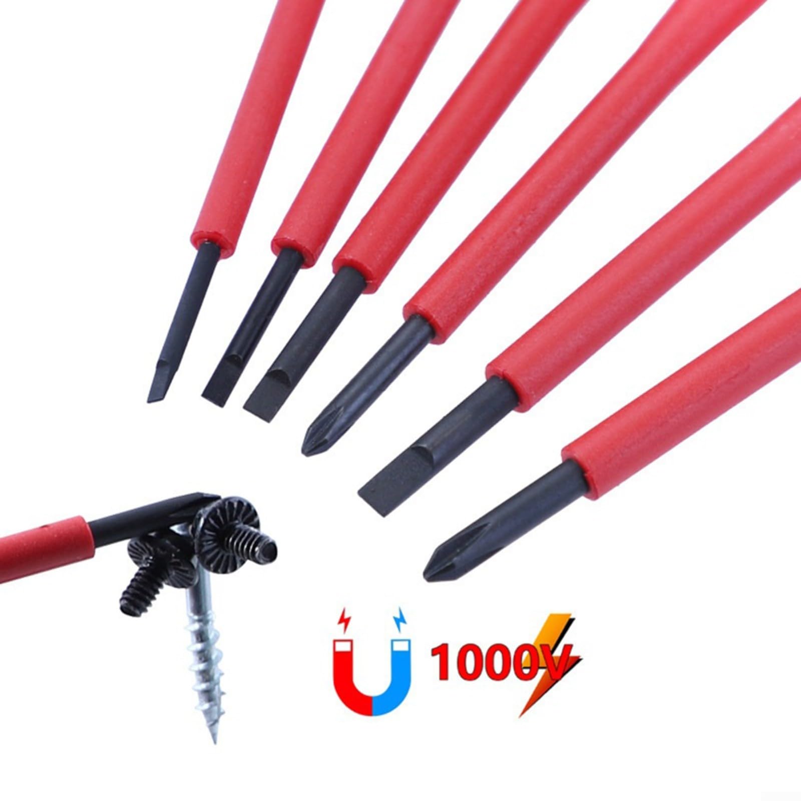 6Pcs 1000V Isolato Cacciavite Set Punta Magnetica Professionale Elettricista Utensili A M