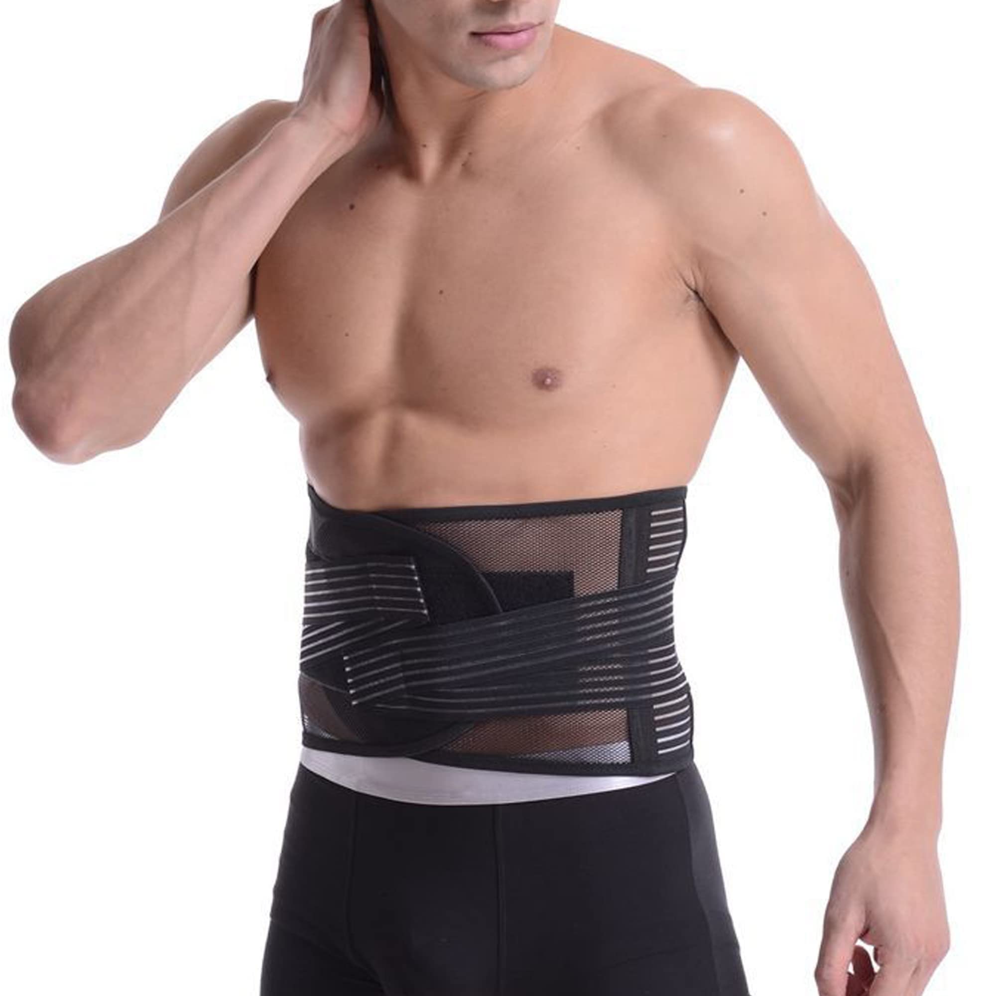 Soporte para la espalda Material transpirable Cinturón lumbar para hombres y mujeres para ciática, hernia de disco, escoliosis, alivio del dolor lumbar, levantamiento pesado, diseño ergonómico (color: