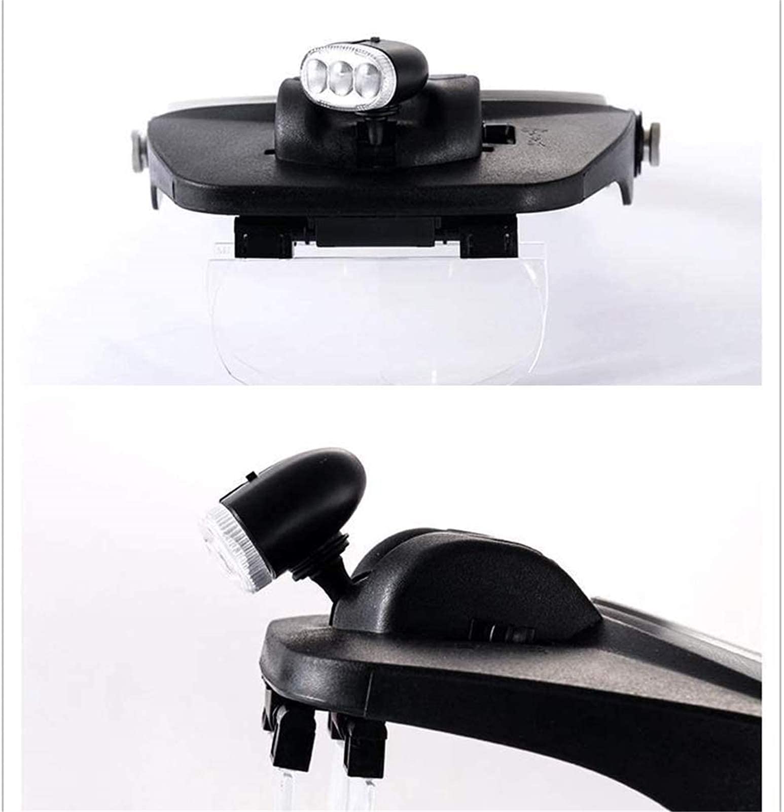Lupa de diadema, lupa digital de mano, lupa de diadema reemplazable, lente HD, para hombre viejo, reparación de relojes de lectura con luz LED, lupa montada en la cabeza, lectura,