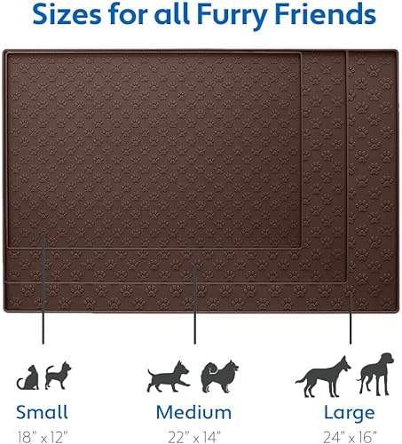 Miniatura 6 de MIGHTY MONKEY Tapete de silicona para perros, 100% impermeable, mantel individual de alimentación de mascotas para perros, gatos, cuencos para