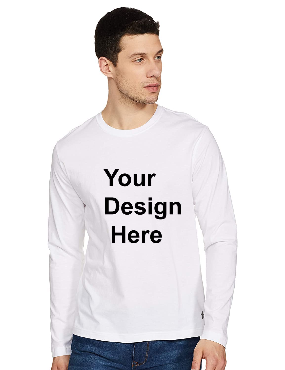 Sea BlueCustom Printed Cotton T-shirt