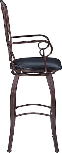 Miniatura 7 de Linon Taburete de bar giratorio con respaldo con cresta 30"