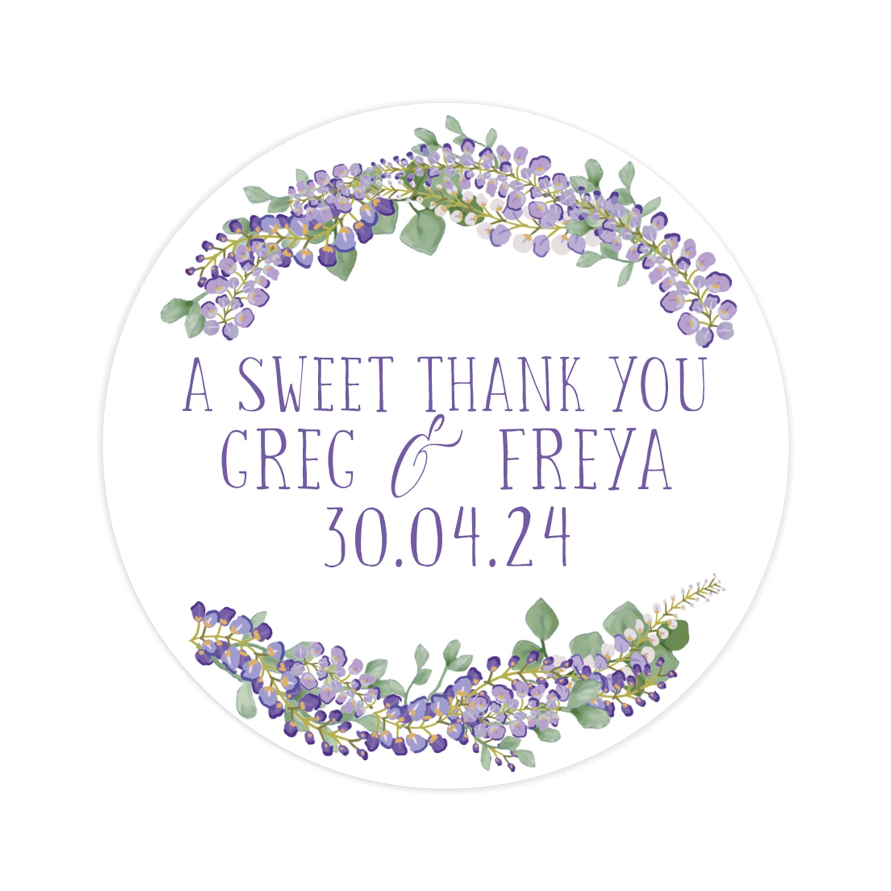 Personalised wedding or event stickers | wedding labels | favor sticker | wedding favors thank you stickers | 35 round stickers per sheet (Sweet thank you)