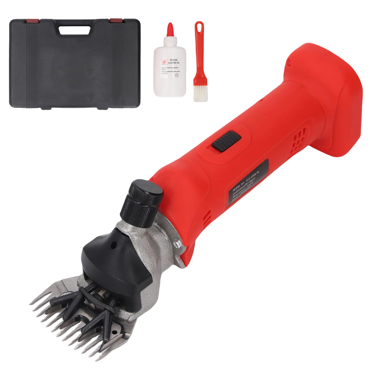 Jiawu Forbici per Pecore, Cordless 2800 Giri/min 6 velocità Motore Senza Spazzole Tosatrici per Animali, Kit per Toelettatura del Bestiame con Ad Alette Regolabili Scatola di Immagazzinaggio per