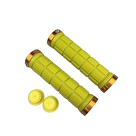 PLATT Handlebar Grip, Rubber Bicycle Grip for MTB/BMX, 5in, Yellow