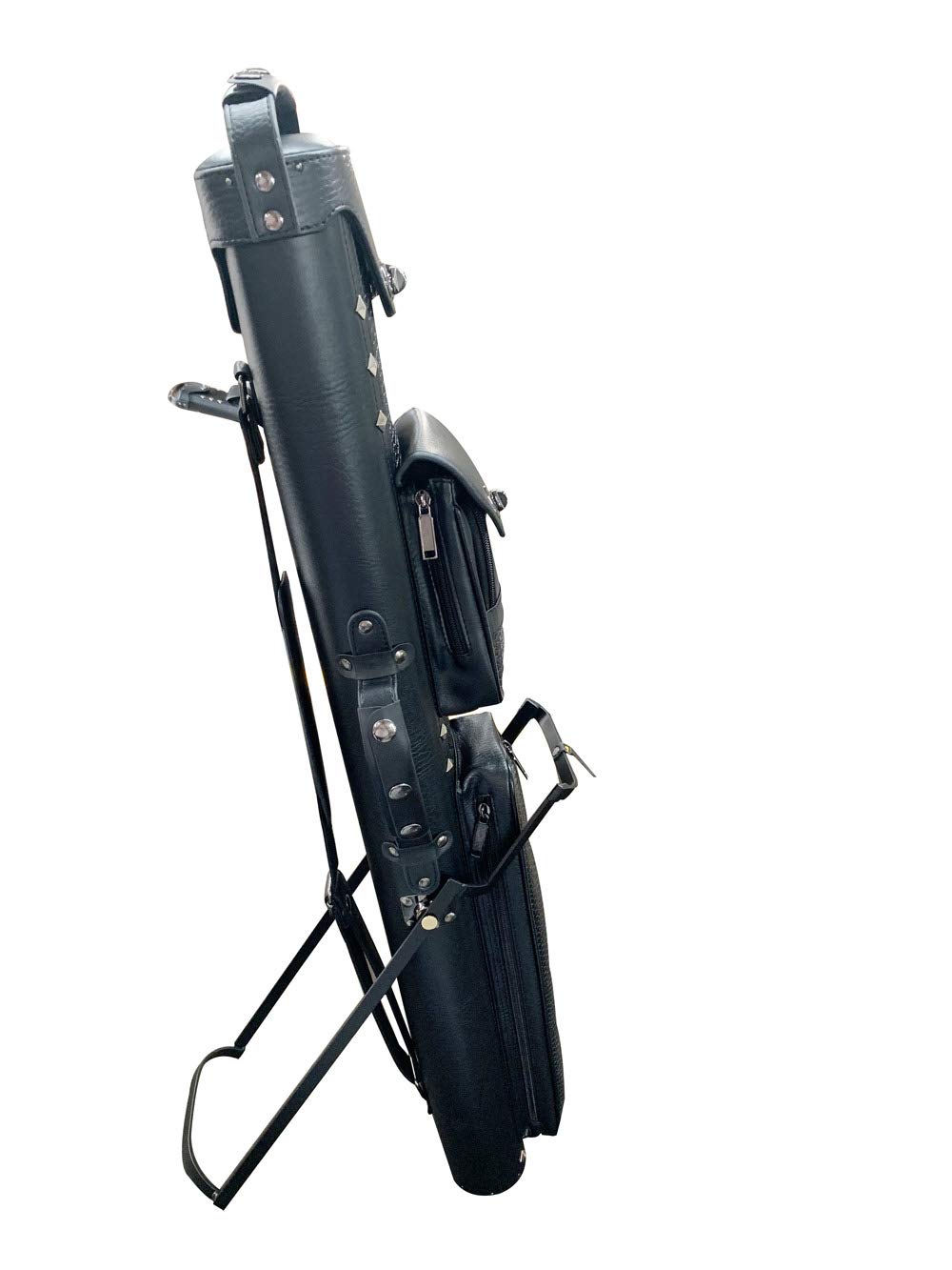 2021 New Champion Sport Co Sport 2x4 Premium Billiards Cue Case for Cue Sticks (2 Butts 4 Shafts), Retail Price: $245 (Black J&J Leather Pool Cue Case with Stand (C-0427), 2X4)