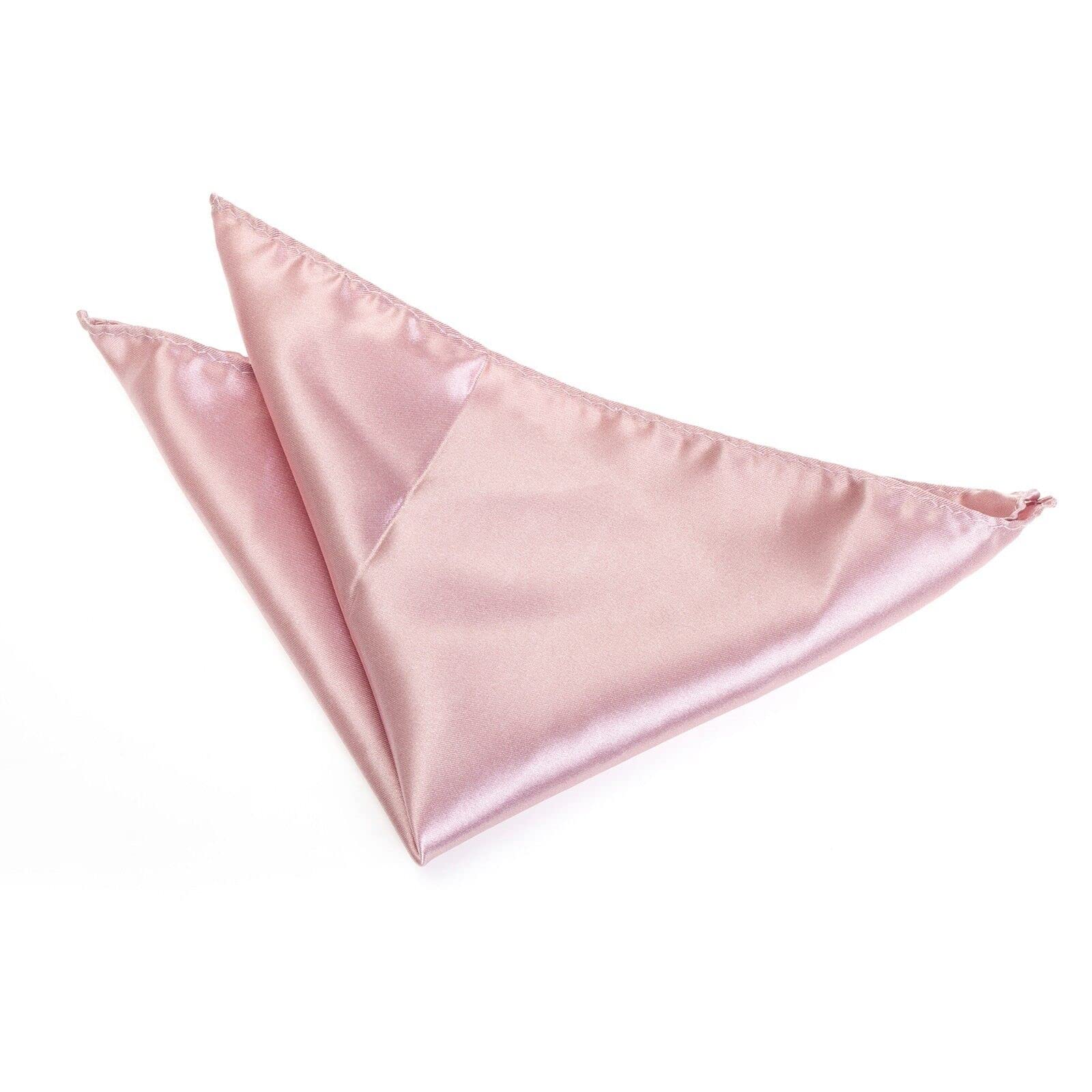 The Tie Company Men's Pocket Square Satin Solid Colour Hanky Handkerchief - Choose Colours (Dusty Pink)