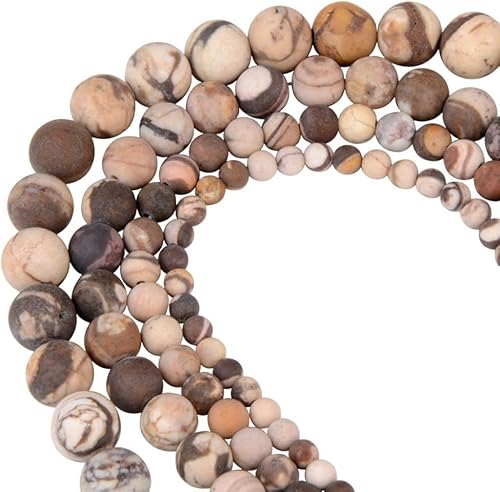 Miniatura 14 de Cuentas de piedra de jaspe Picasso natural mate de 0.236 pulgadas (0.236 in), piedras preciosas redondas sueltas para hacer joyas y pulseras, piedra