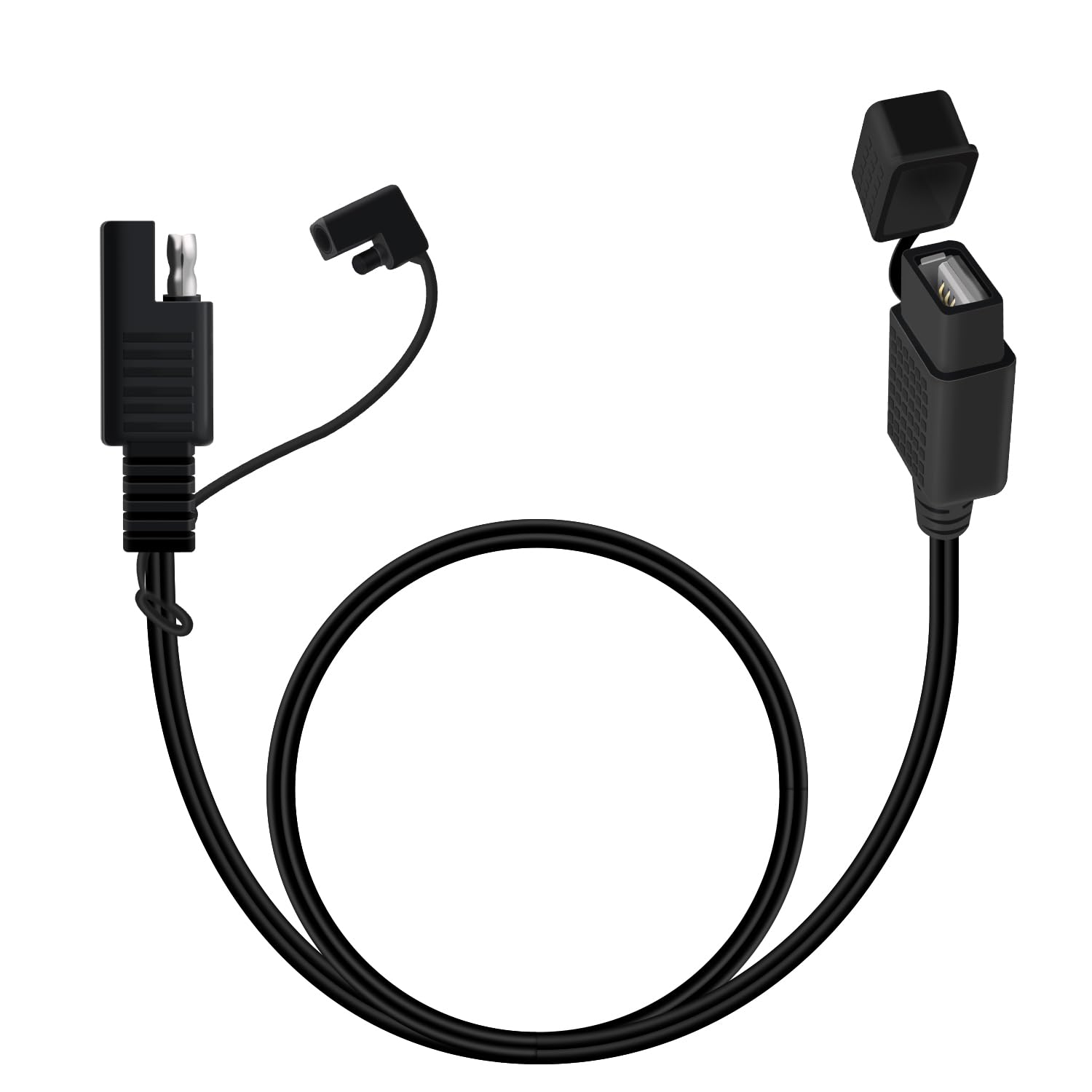 SAE auf USB Kabel 18AWG 5V 2.1 A Adapter SAE 2 pin zu USB mit Wasserdichter Abdeckung für Telefon, Tablet, GPS Ladegerät (Anschluss 1, 1m)