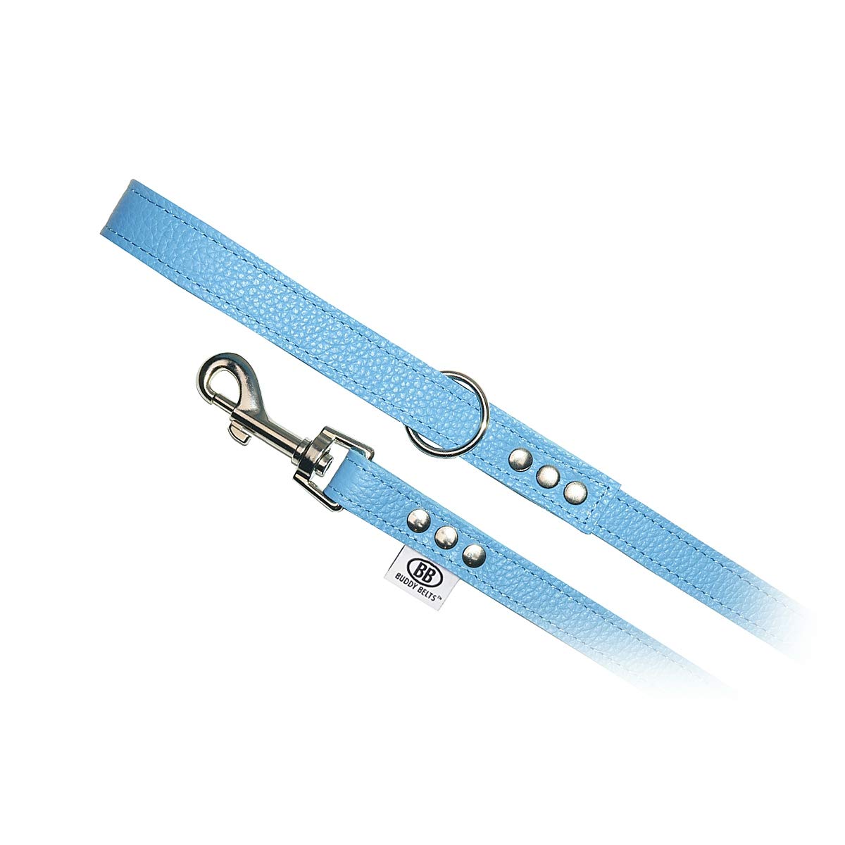 BUDDY BELTAll Pebble Grain Leather Leash Blue - Premium Edition (1/2" x 4')