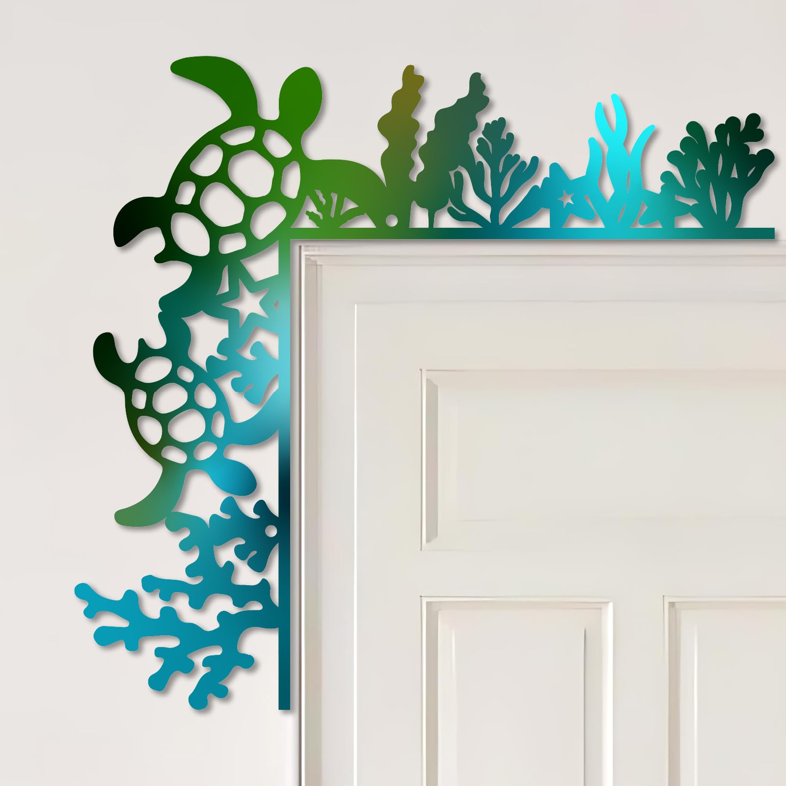 Décoration de porte tortue de mer pour une ambiance plage d'été et océan à la maison