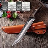 El matar de cuchillos for la matanza del cerdo y oveja cuchillo de pescados de Damasco especiales de acero inoxidable de cerdo Puesto de carnicero Cuchillo multifunción (Color : C)
