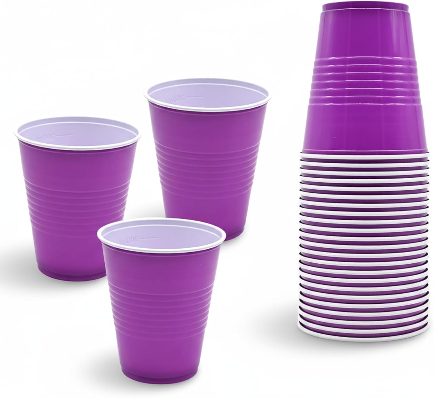 30 Pcs 12 oz Disposable Plastic Cups Bulk for Baby Shower Birthday Graduation Party Wedding Theme Party Birthday (Deep Purple)