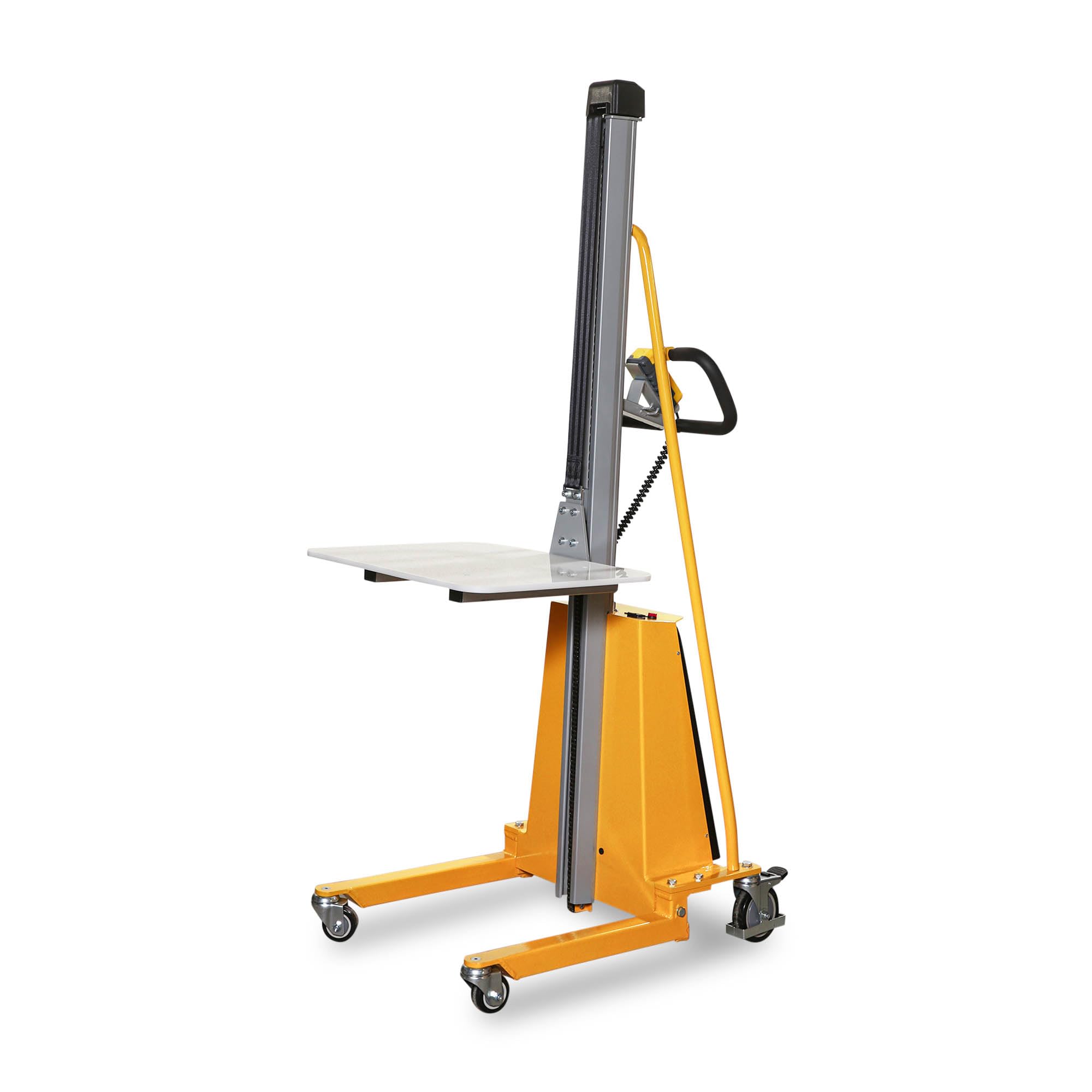 Ergonomischer Hubtisch Minilift Hochhubwagen semi-elektrisch, 150 kg Tragkraft, 2.000 mm Hubhöhe