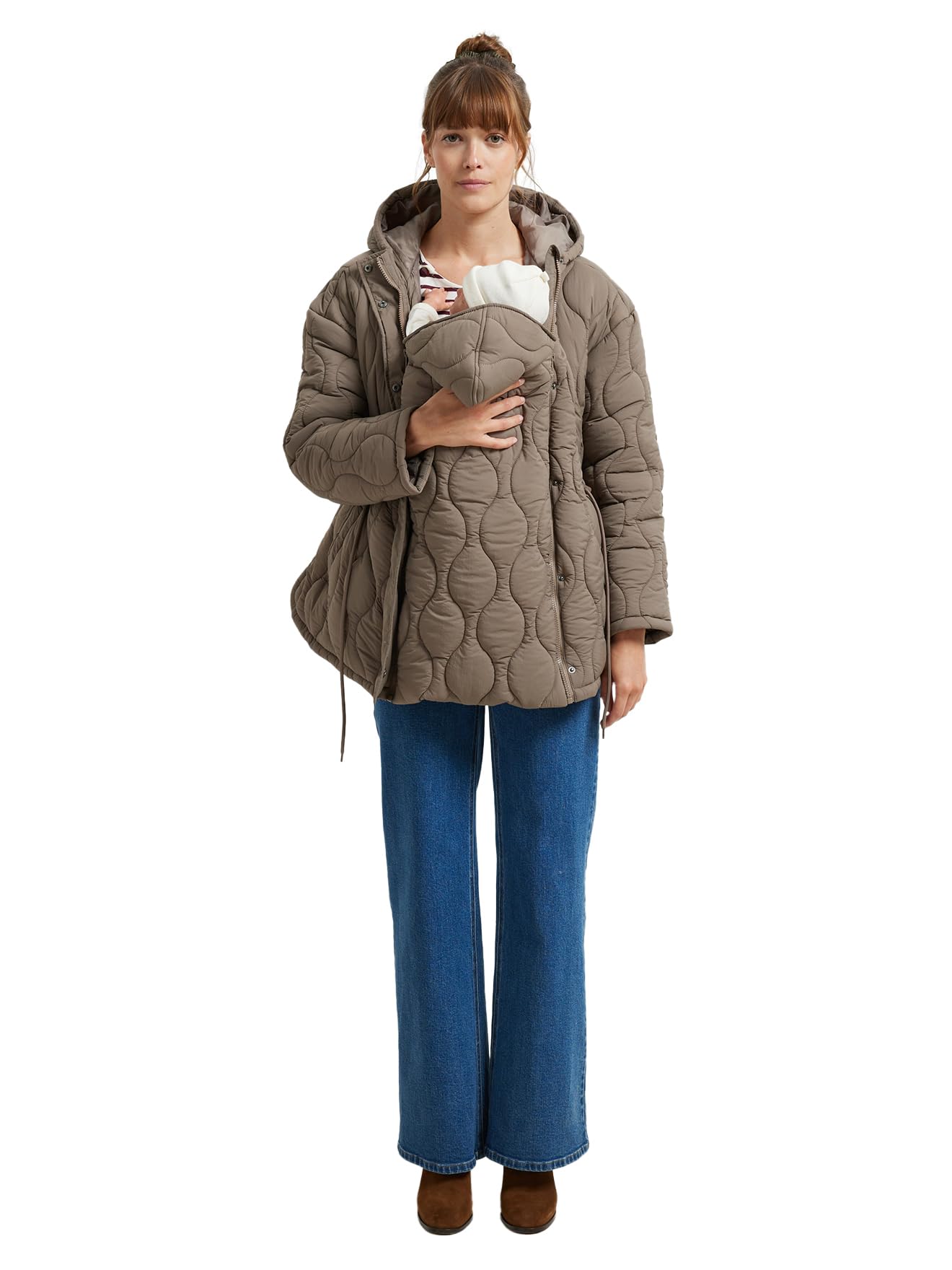 Vertbaudet Mitwachsende Umstands-Steppjacke/Tragejacke mit Recycling-Wattierung