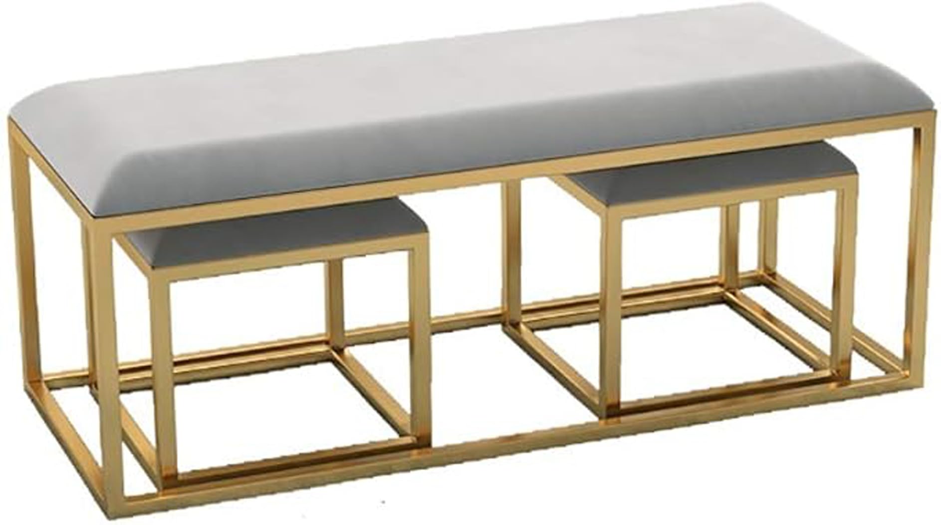 Alternate Shoe Bench Sofa Stool Bed End Shoe Store Test Shoe Bench Long for Clothes Store Entryway Living Room Grey