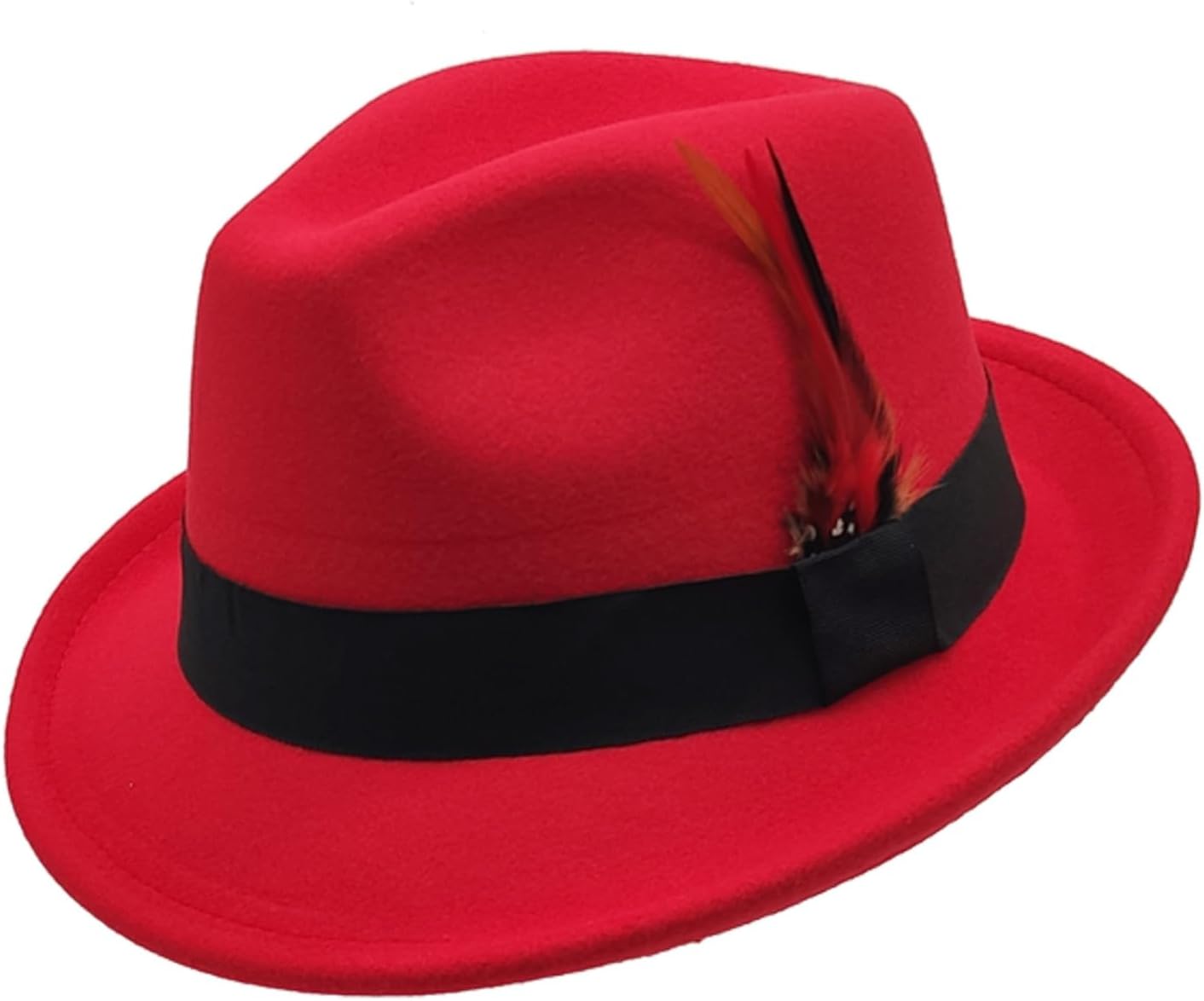 Unisex Trilby Hats Classic Fedora Hats for Women Men Dress Hats Felt Short Brim Fedoras Hat Panama Hat with Band - Image 5