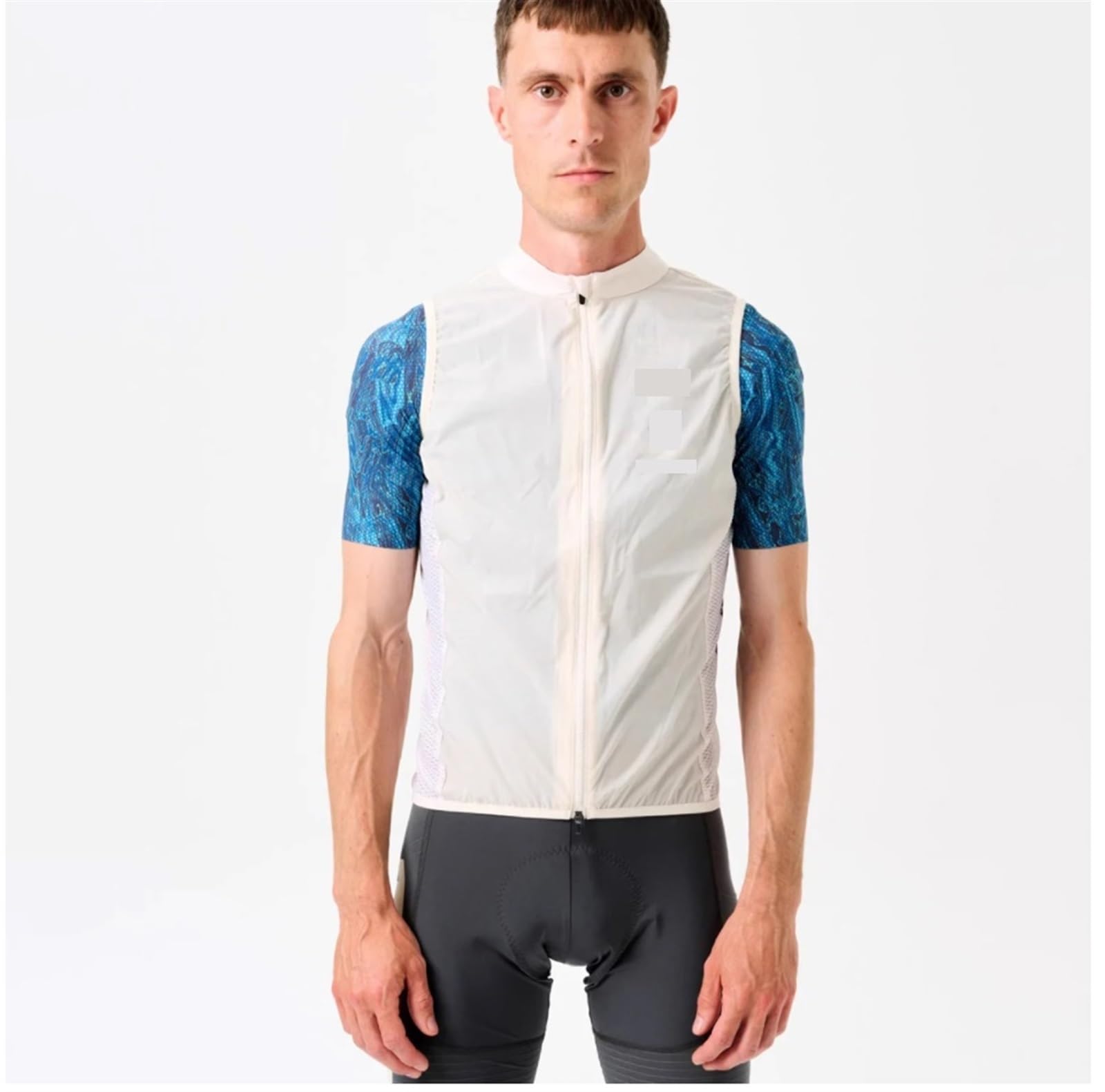 Smanicato Ciclismo Gilet da Ciclismo Bianco Antivento Impermeabile Senza Maniche Gilet da Bicicletta Leggero Traspirante Giacca da Ciclismo Bici(XXL)