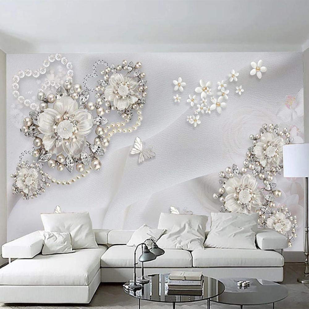 3D papier peint salon motif bijoux fleur pour une chambre parentale cosy 350X245cm