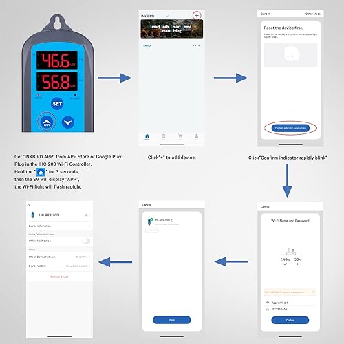 Miniatura 5 de Inkbird Controlador digital de humedad Wi-Fi IHC-200 Humidistato precableado de salida dual para cultivo de hongos curado carne reptil invernadero