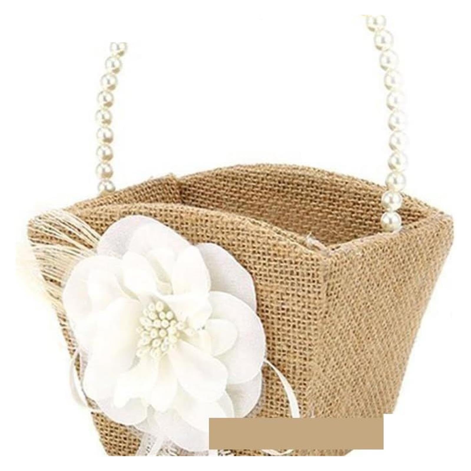 1pcs Wedding Linen Flower Basket Per Matrimoni