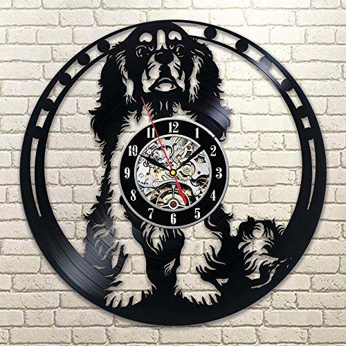 Reloj de pared analógico negro de vinilo retro miniatura 1