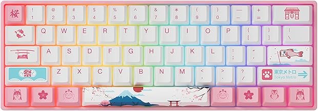 AKKO 3061S World Tour R2 60% Wired Hotswap Mechanical Gaming Keyboard with RGB Backlight, Dye Sublimation PBT Keycaps, NKRO Programmable for Gamers/Mac/Win (Gateron Yellow Switch, 61 Keys)