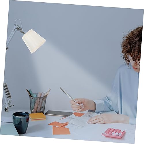 Miniatura 7 de KALLORY Pantalla de lámpara plisada, pantalla de tela de barril con clip en cubierta de lámpara pequeña de repuesto para lámpara (caqui)