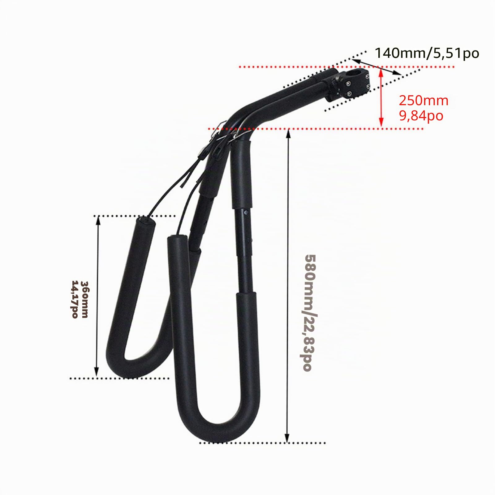 FUBESK Support de vélo pour planche de surf, shortboard, planche de surf, snowboard, planche de surf, support de vélo de surf