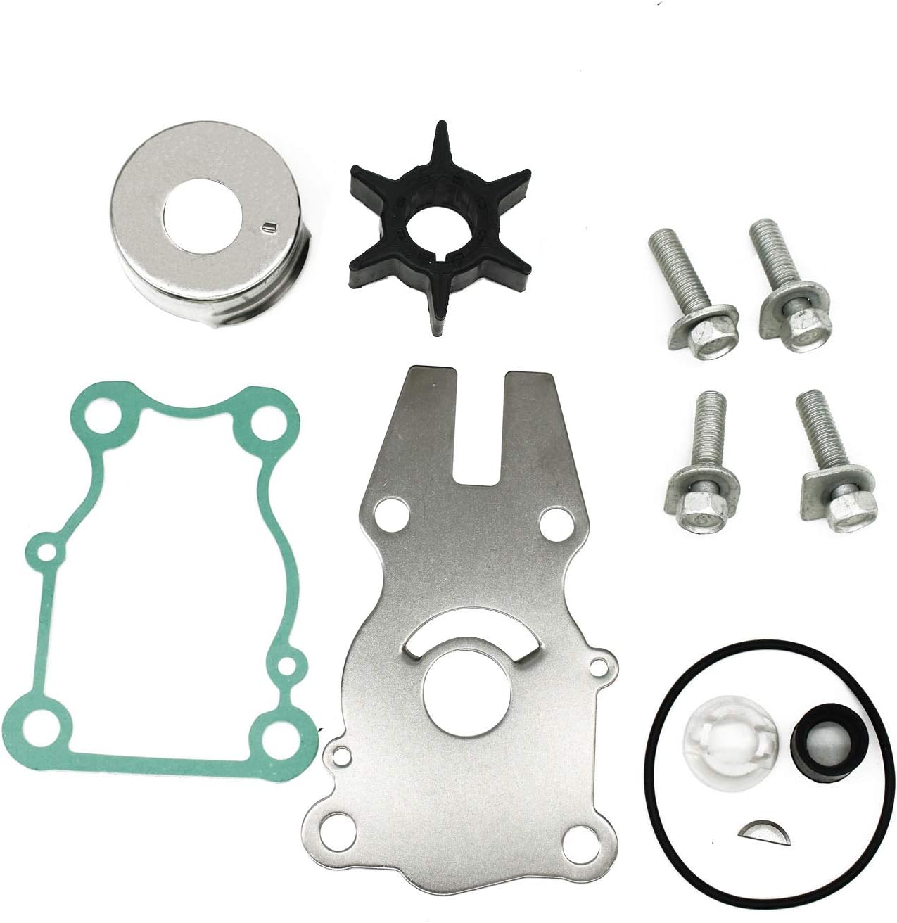 Water Pump Impeller Repair Kit for Yamaha 40HP 50HP 60HP 40 50 60 HP Outboard Replace 63D-W0078-01 for Sierra 18-3434