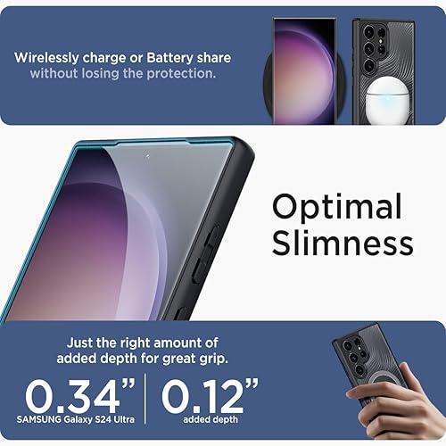 Miniatura 7 de Miimall Magsafe - Funda delgada para Samsung Galaxy S24 Ultra, potentes imanes compatibles con MagSafe, PC y TPU, ultra fina, antiarañazos,
