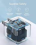Paquet de 2 Anker USB Chargeur C avec prise pliable, 20W USB C Bloc chargeur pour iPhone 16/15 et plus Series, Galaxie, Pixel, iPad (Câble non inclus)