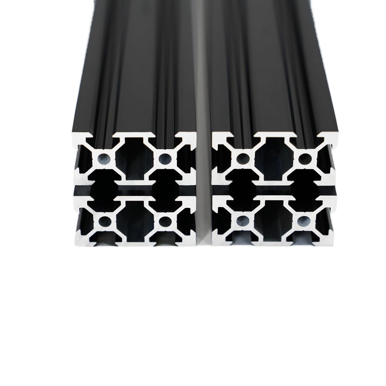 Iverntech 4PCS 400mm 2040 V Slot Aluminum Extrusion 15.74 inches Black Aluminum Profile European Standard Anodized Linear Rail for DIY 3D Printer and CNC Machines