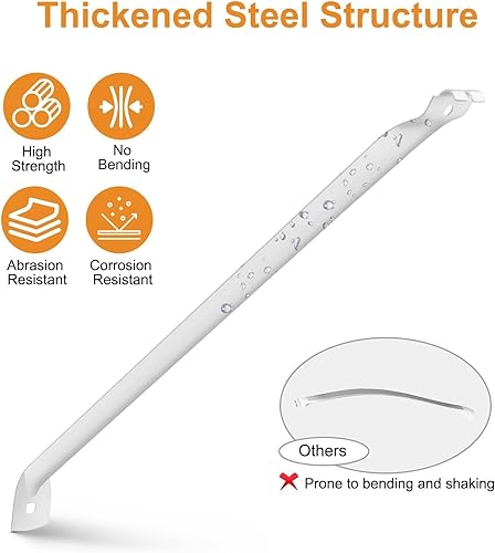 Miniatura 3 de EEEKit Soporte de estantería de alambre, soportes de estante de alambre blanco de 17 pulgadas, soportes de estante de armario para estantes de 12