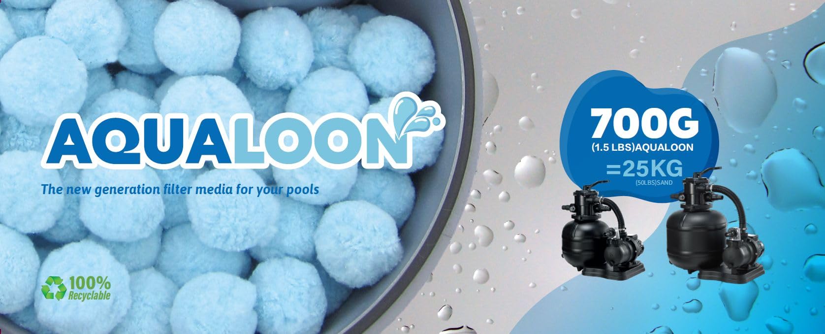 COIL Palline filtranti, filtro a sabbia, filtro per piscina, ricambio per sabbia filtrante da 25/50 kg e sabbia di quarzo, per filtro piscina, accessori per la pulizia della piscina