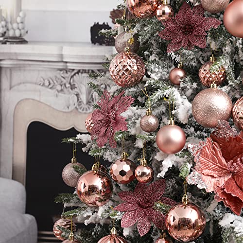 Wironlst 60Mm/2.36" Christmas Ball Ornaments - 34-Pack Shatterproof Plastic Christmas Ornaments Hanging Ball Decorations For Xmas Tree, Holiday, Wedding, Party (2.36'', Rose Gold) #TOP3