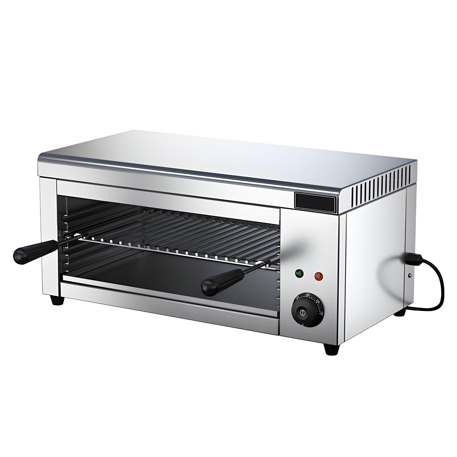 Griglia da Banco, Macchina per Sciogliere Il Formaggio in Acciaio Inossidabile da 2000W, Grill Elettrico da Parete 50-300℃ per Grigliare Toast, Panini e Bistecche di Pollo 220V