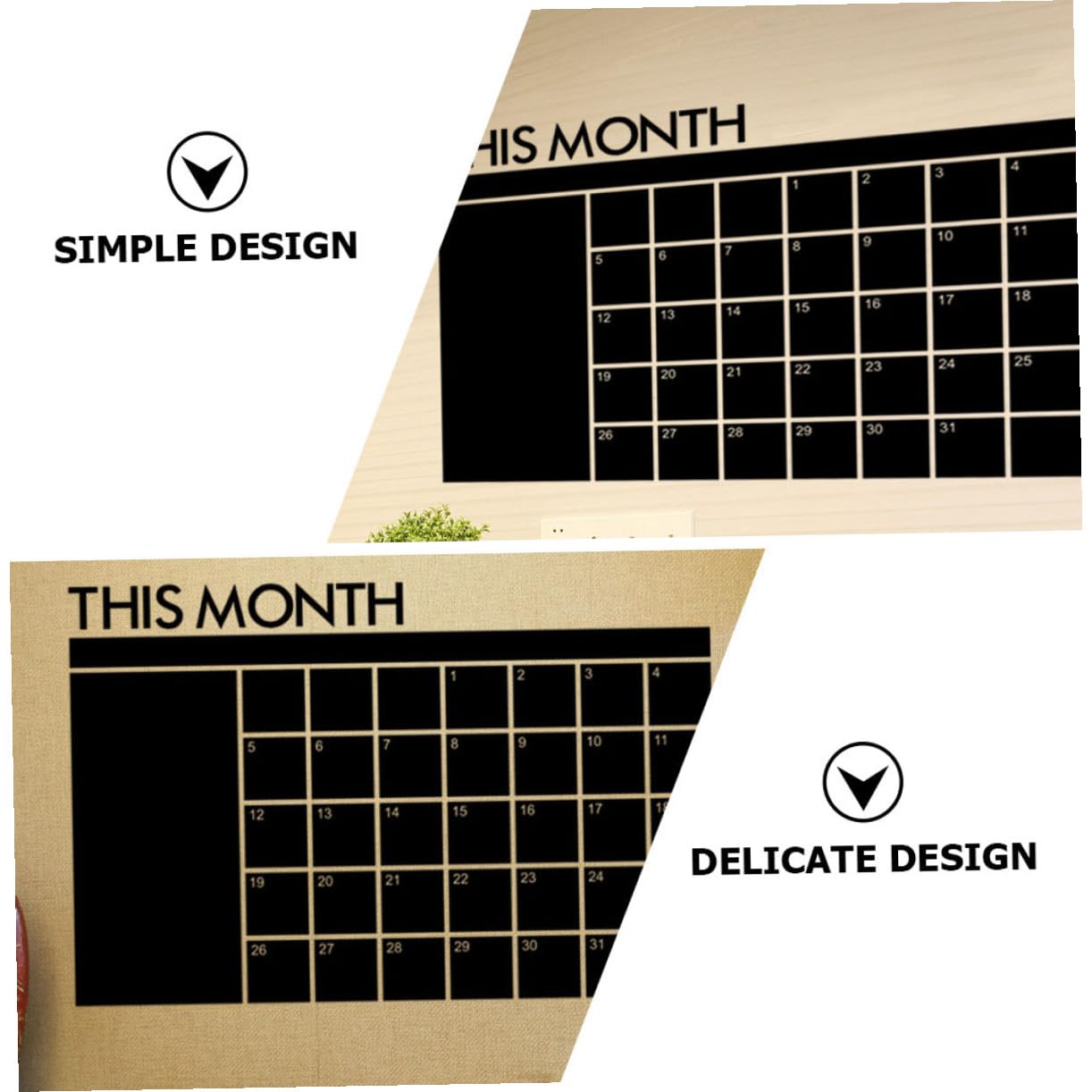 Operitacx 3pièces Tableau Effaçable Autocollant Calendrier Amovible Pour Bureau Et Maison Planificateur Multifonction