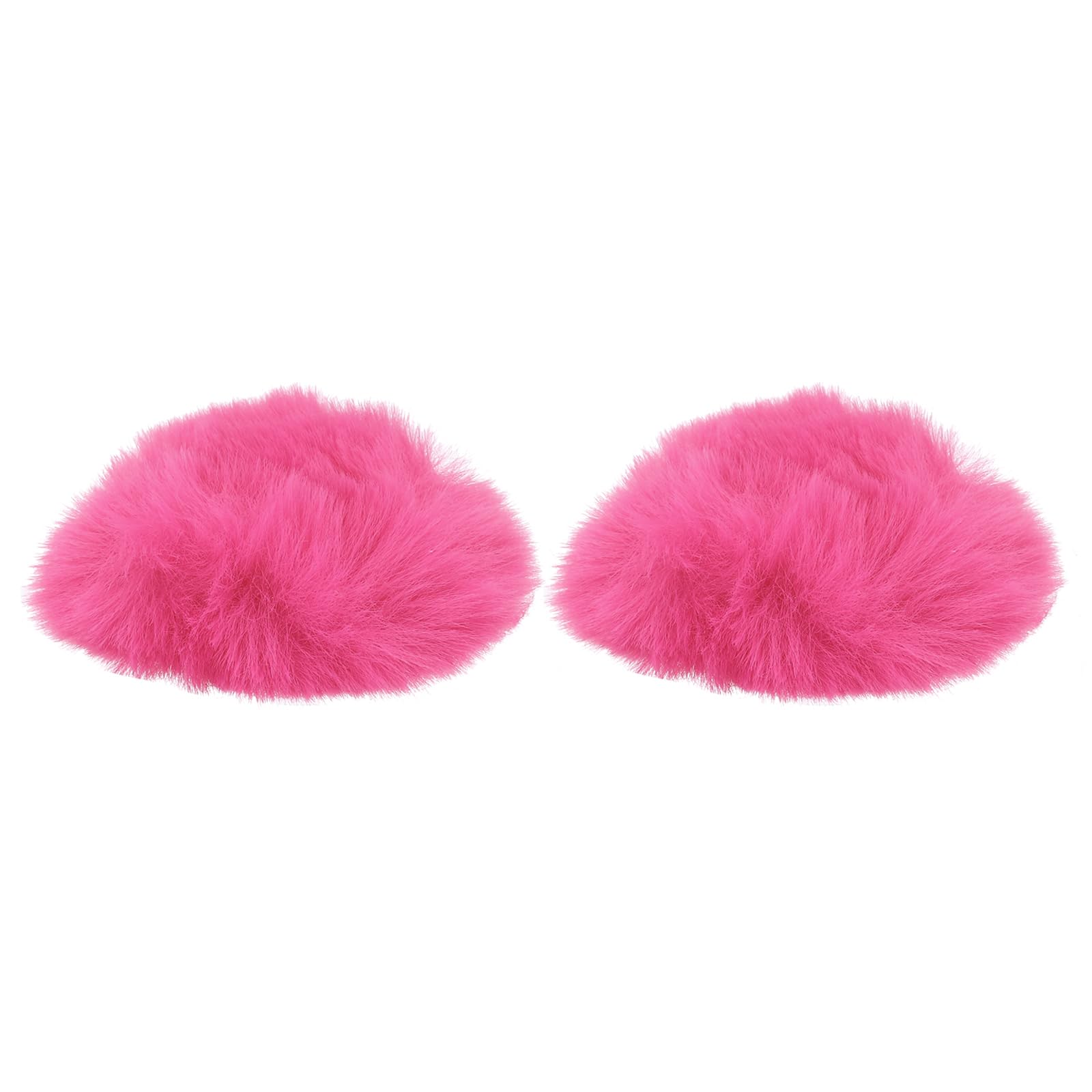 PATIKIL Furry Microphone Windscreen 25mm x 56mm Mic Cover Windshield for Indoor Outdoor Microphone Fuchsia 2 Pack