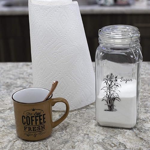 Miniatura 5 de Home Basics Ludlow - Recipiente de vidrio con cierre de metal, tapas herméticas para almacenamiento de azúcar, transparente